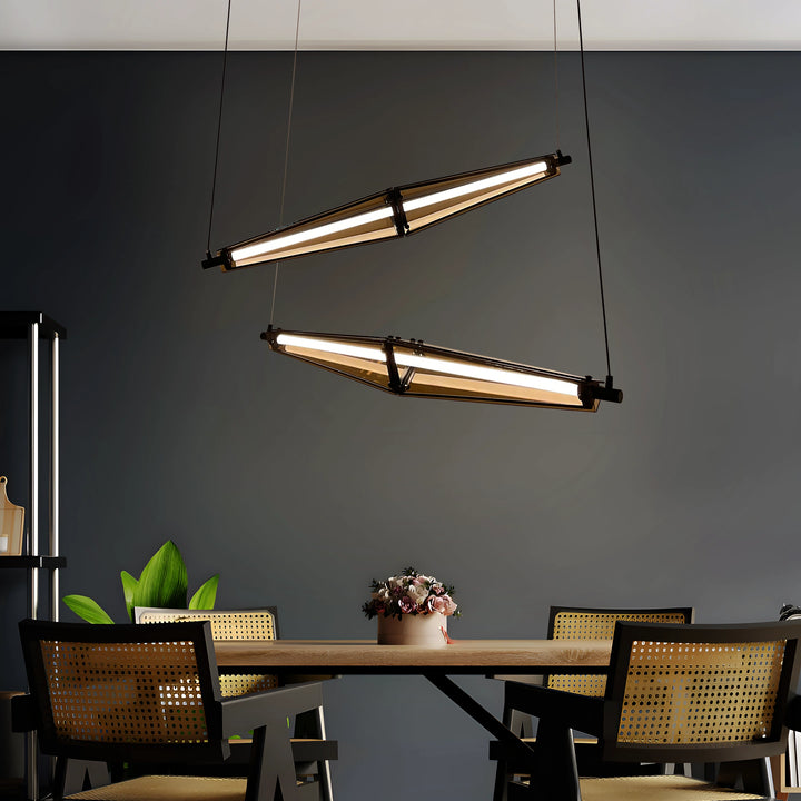 B&B Kinetic Beam Modern Linear3 Color LED Pendant Light - Bliss and Birch