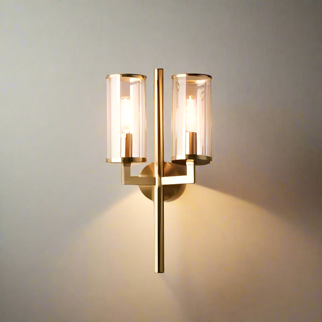 B&B Contemporary Dual Glass Tube Wall Lamp - Bliss and Birch