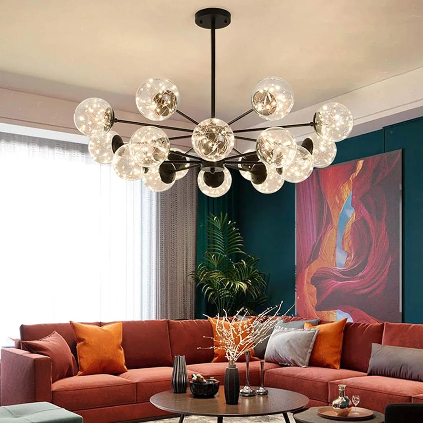 B&B Modern 12 Glass Chandelier
