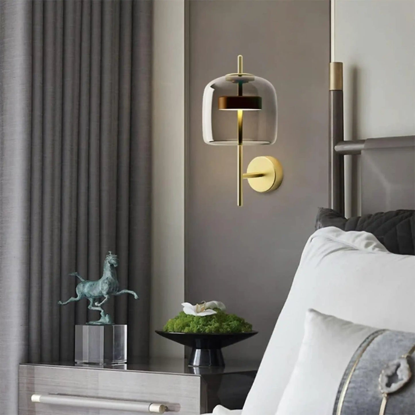 B&B Modern Blown Glass Shade Lamp