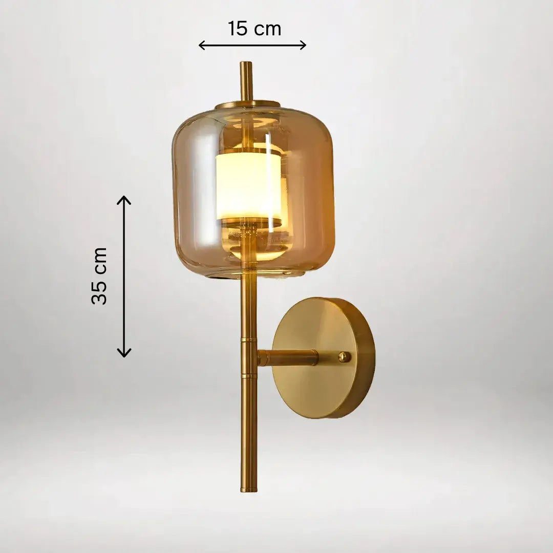 B&B Modern Blown Glass Shade Lamp - Amber Glass