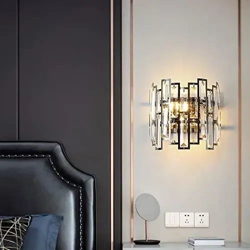 B&B Modern Glass Crystal Wall Light