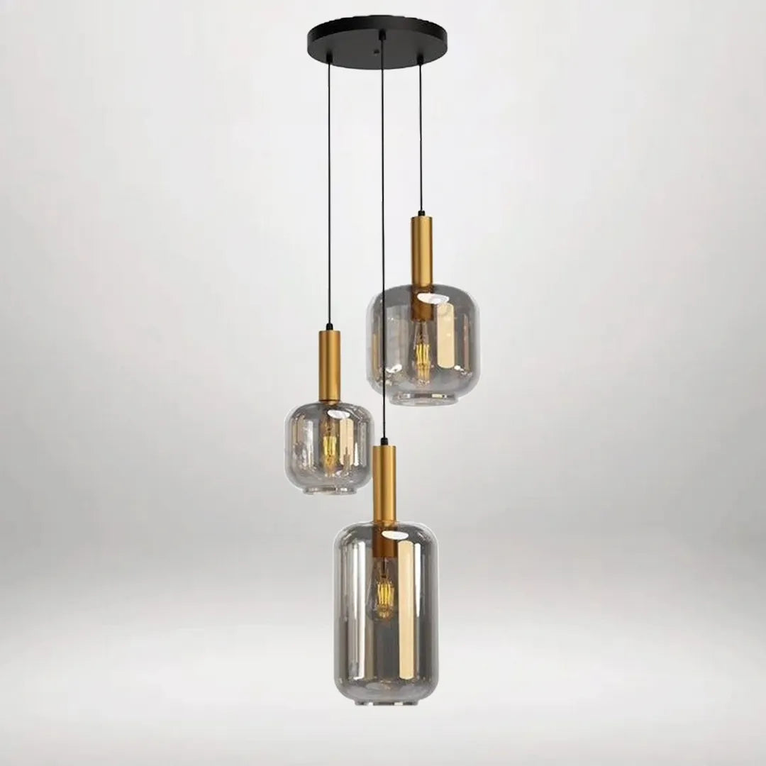 B&B Modern Smokey Glass Hanging Light