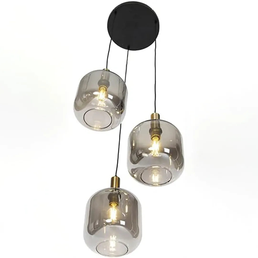 B&B Modern Smokey Glass Hanging Light