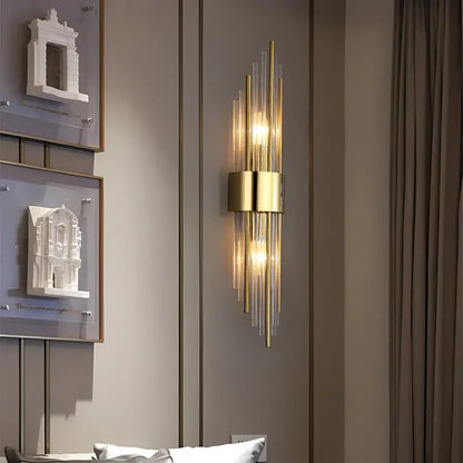 B&B Modern Vertical Gold LED Wall Sconce - Bliss and Birch
