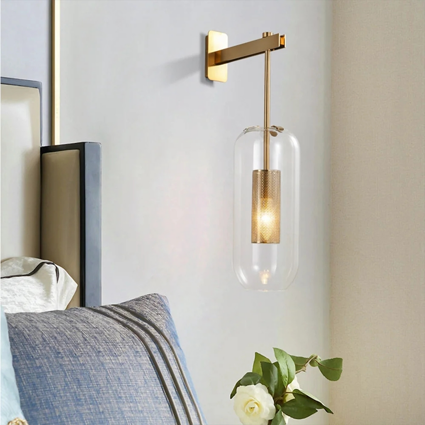 B&B Oblong Glass Wall Mount Lamp
