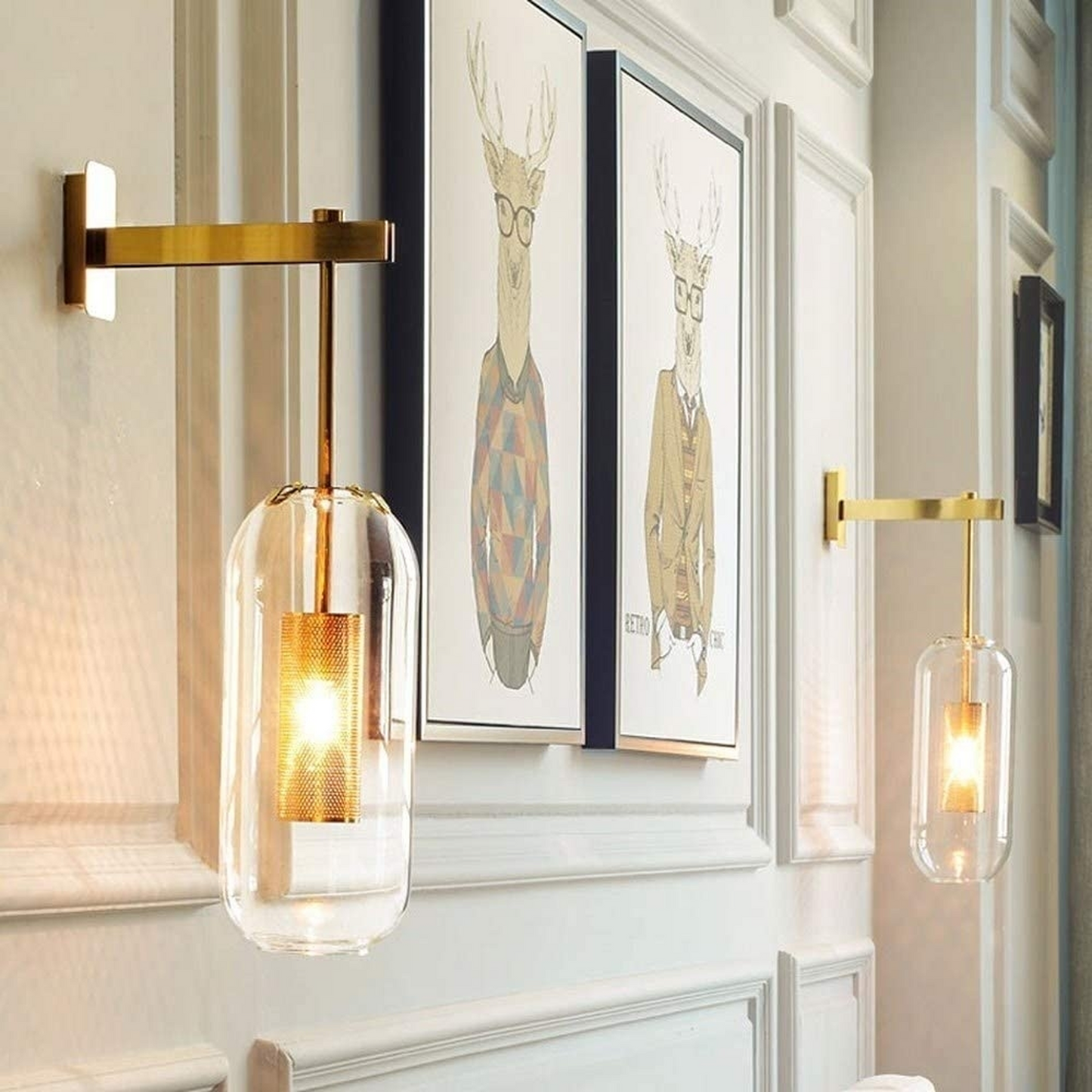 B&B Oblong Glass Wall Mount Lamp