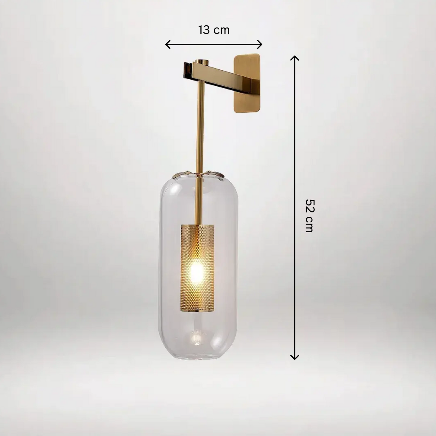 B&B Oblong Glass Wall Mount Lamp