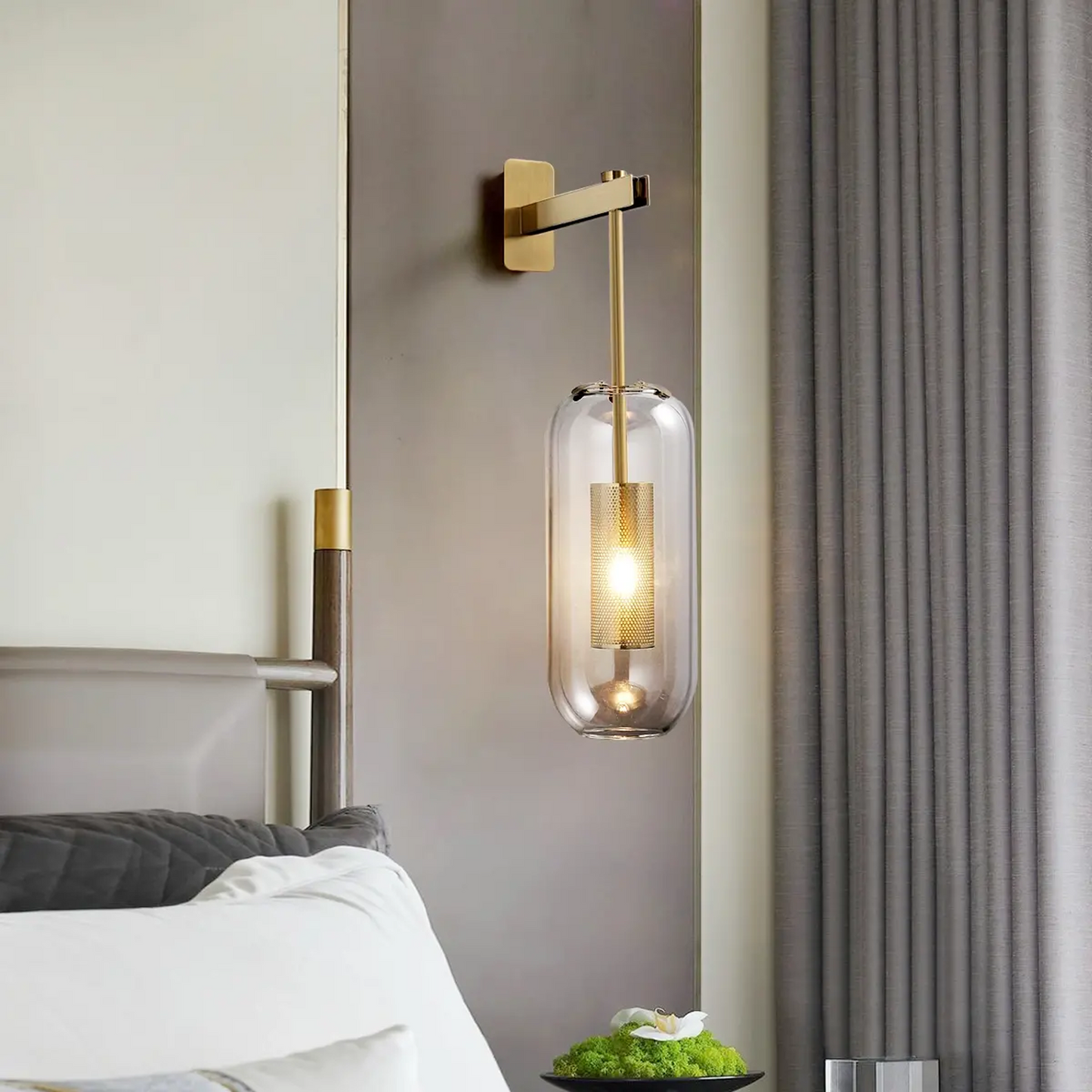 B&B Oblong Glass Wall Mount Lamp