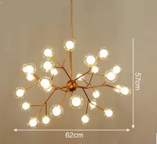 Hand‑Blown Clear & Frosted Glass Chandelier – 36‑Light Elegance
