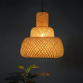 Tiered woven pendant light hero view