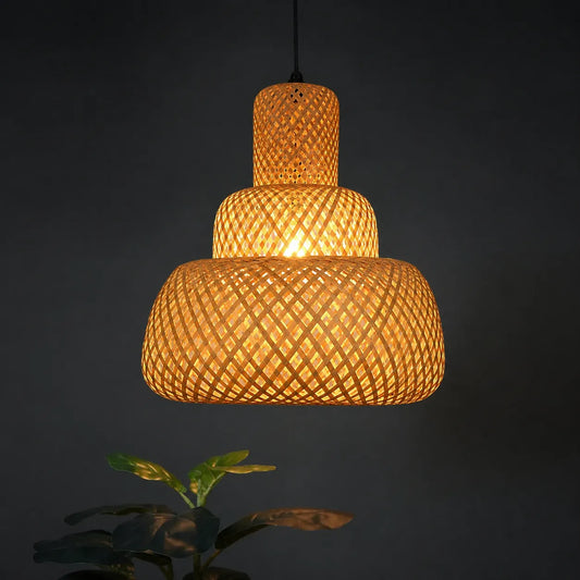 B&B Natural Rattan Ceiling Lamp