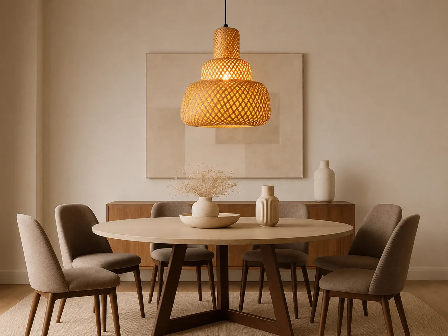 B&B Natural Rattan Ceiling Lamp - Bliss and Birch