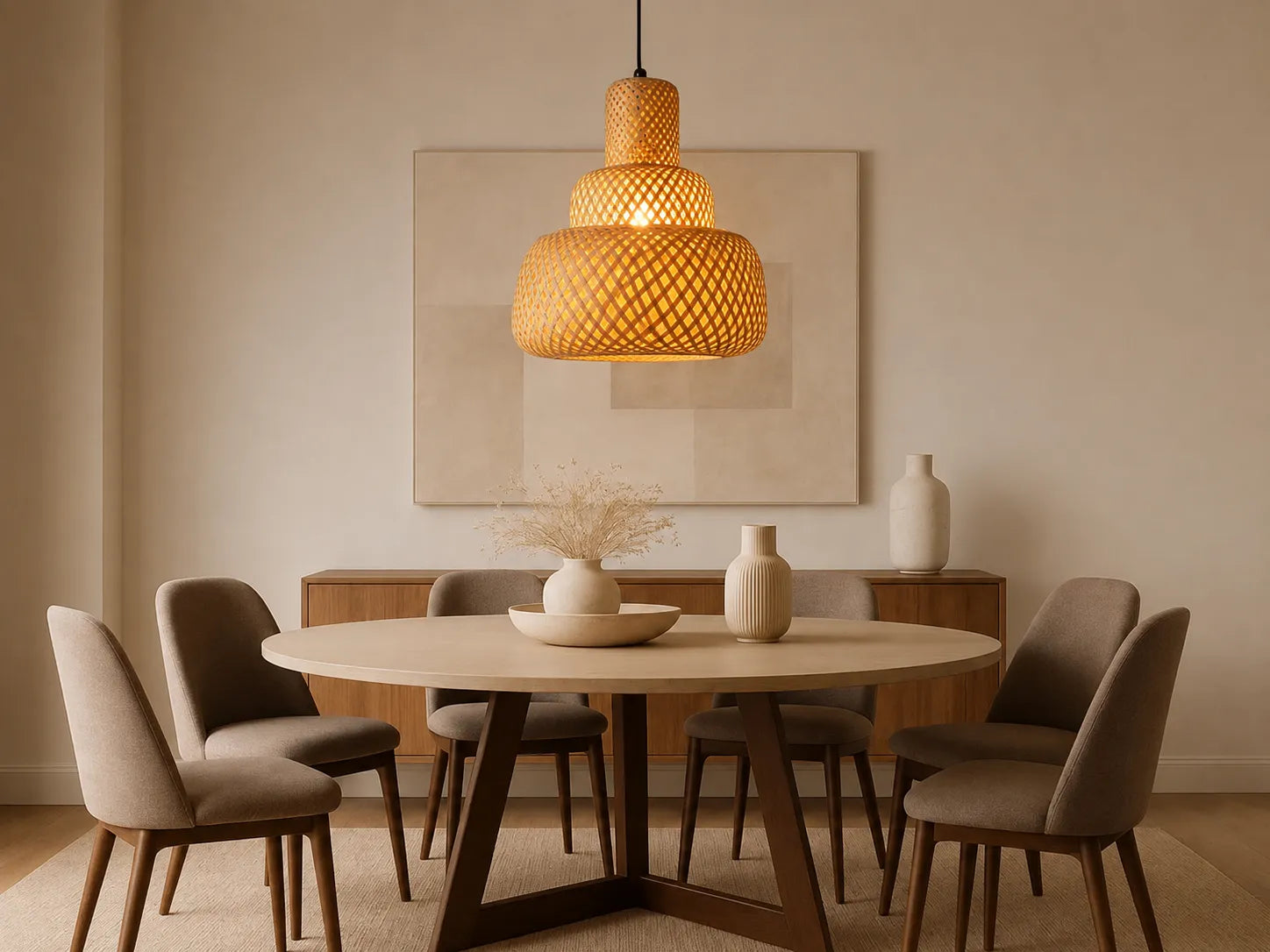 B&B Natural Rattan Ceiling Lamp - Bliss and Birch