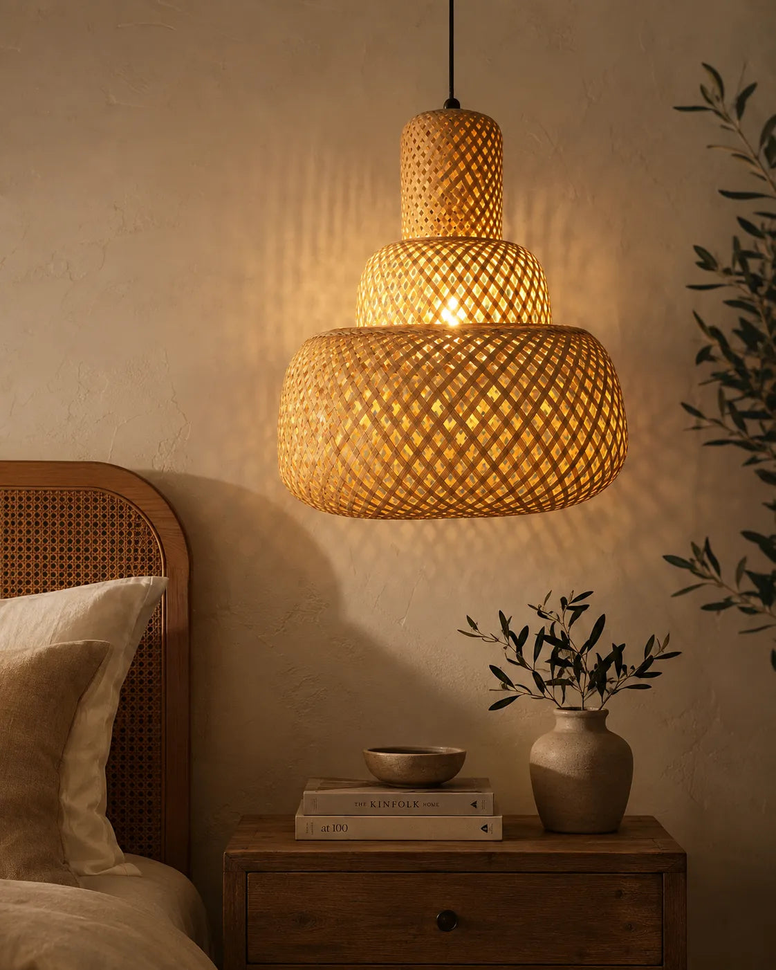 B&B Natural Rattan Ceiling Lamp - Bliss and Birch