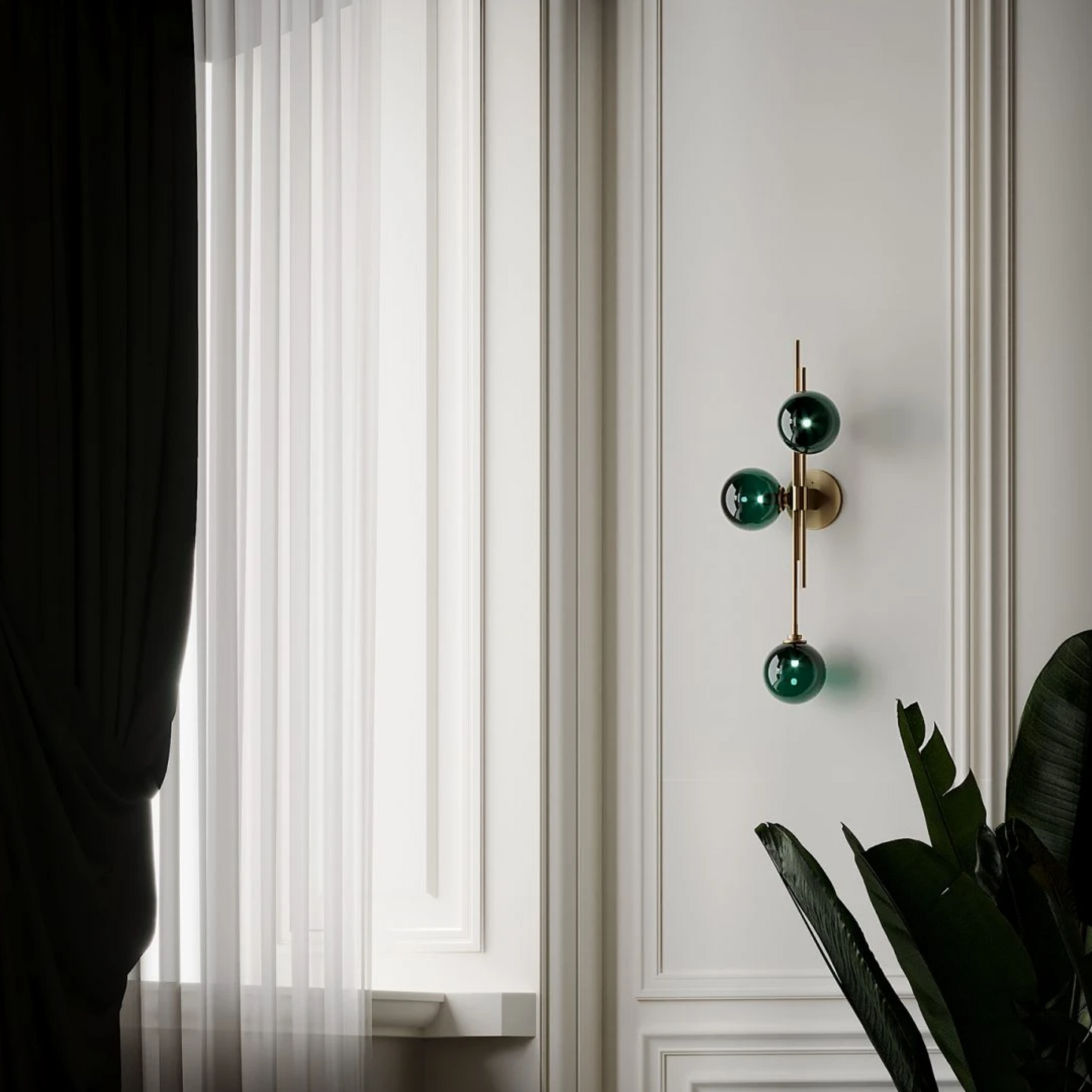 B&B Retro Orion Green Glass Wall Sconce