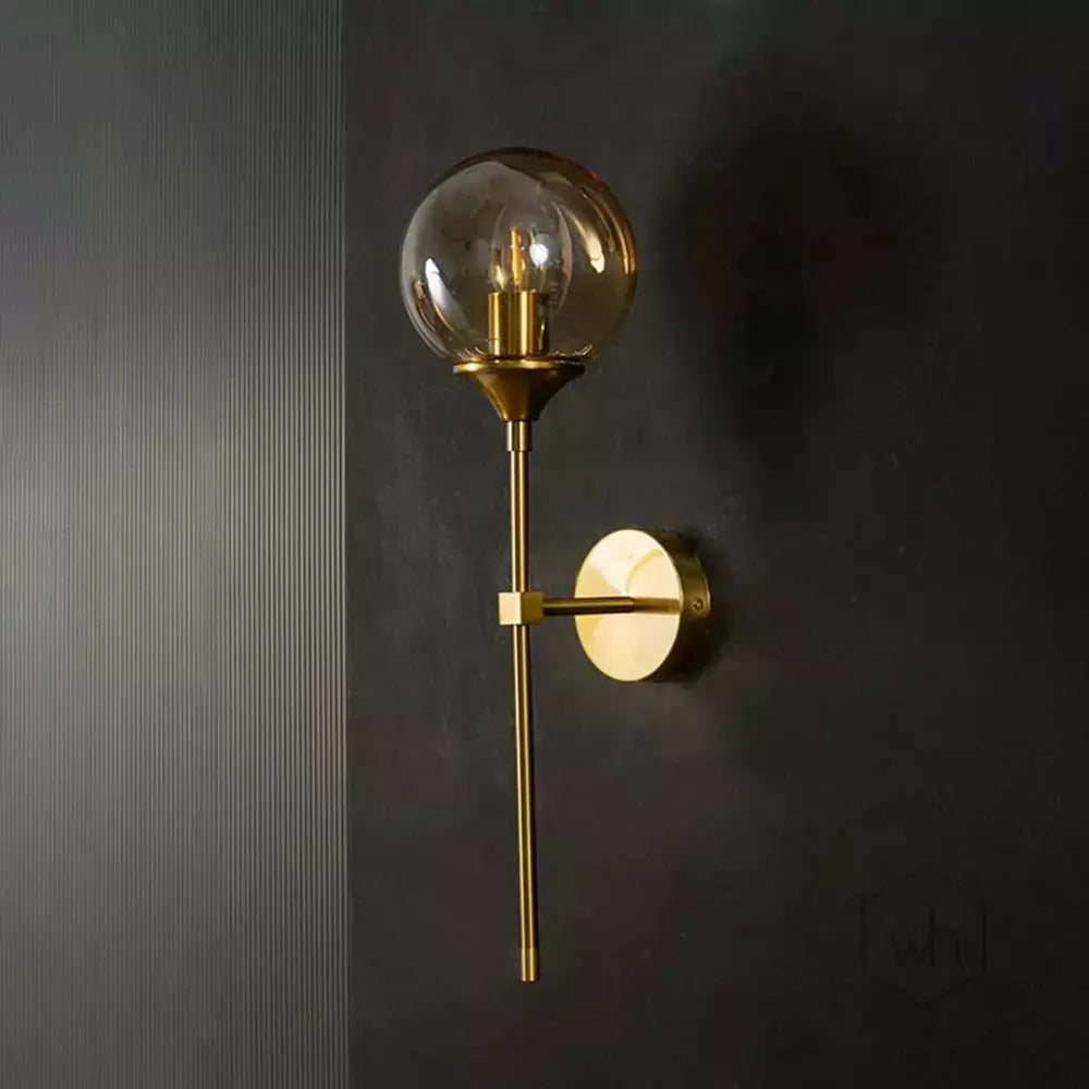 B&B Round Ball Head Golden Wall Lamp
