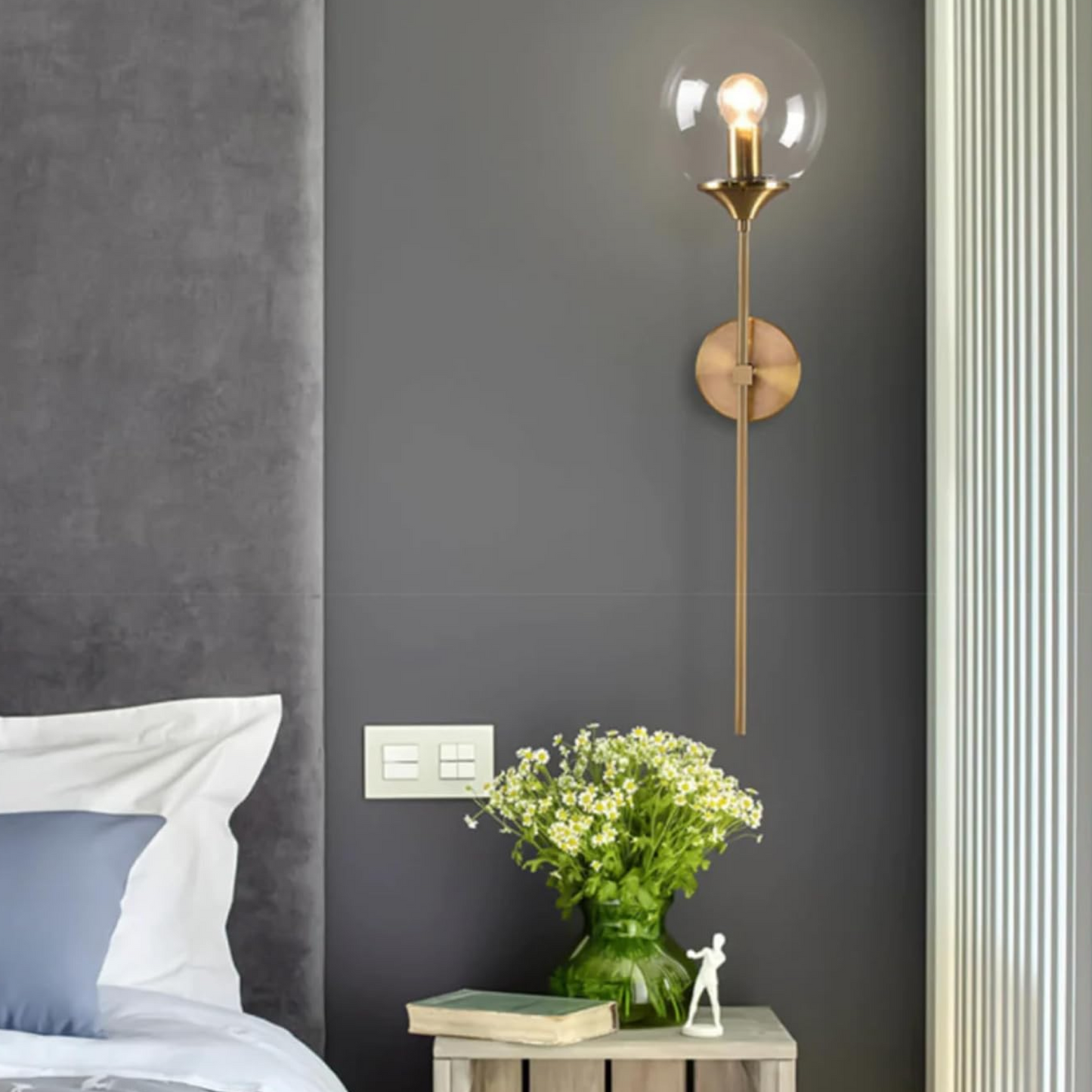 B&B Round Ball Head Golden Wall Lamp
