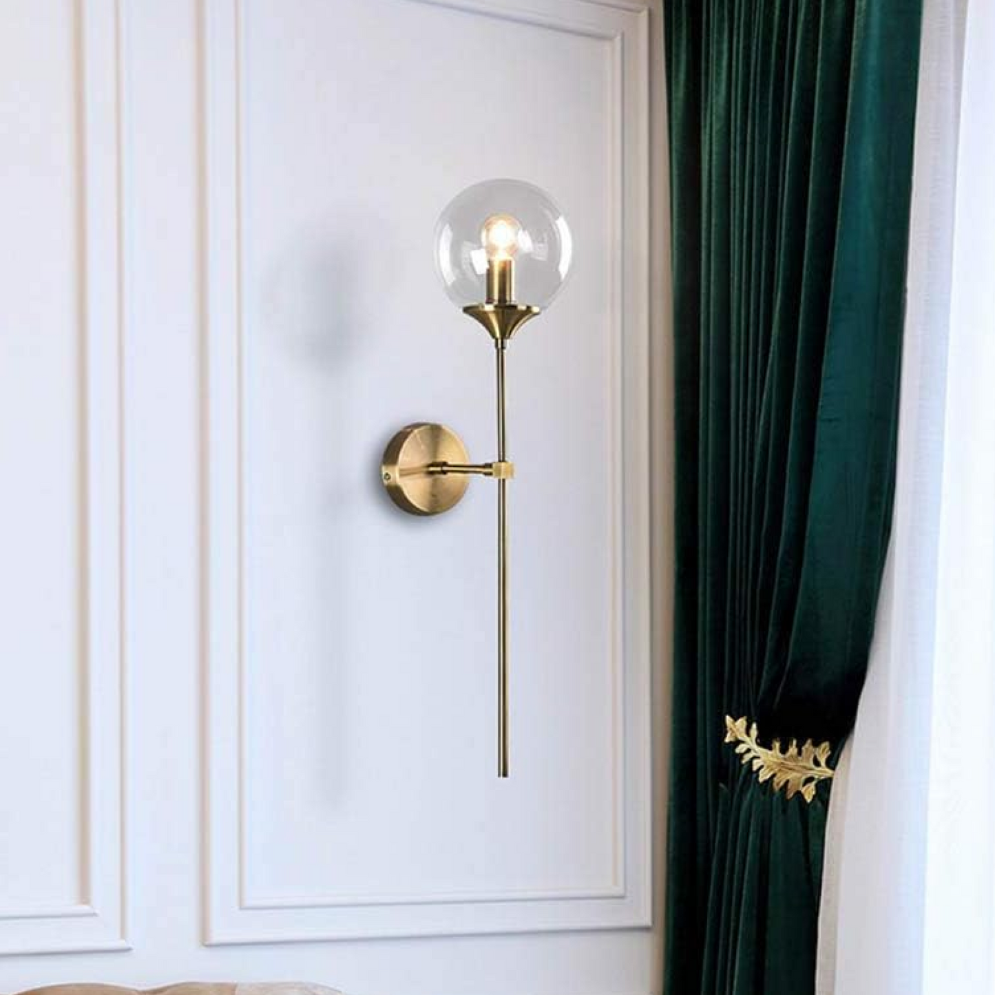B&B Round Ball Head Golden Wall Lamp