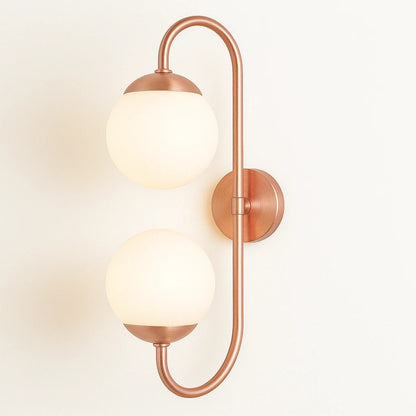 B&B S-Shape Dual Globe Glass Metal Wall Lamp - Bliss and Birch