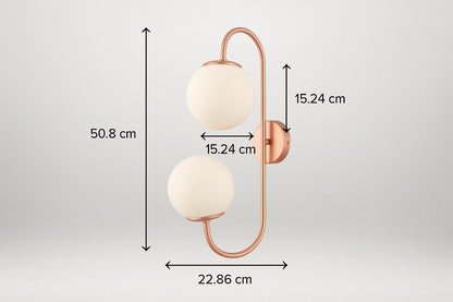 B&B S-Shape Dual Globe Glass Metal Wall Lamp - Bliss and Birch