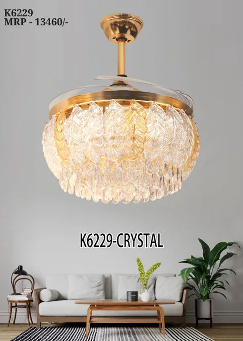 B&B Midnight Royale – Elegant Crystal Glow Ceiling Fan