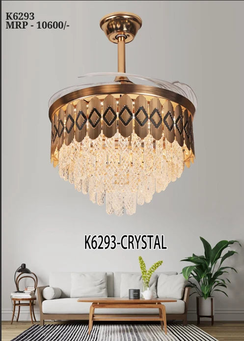 B&B Crown Jewel Crystal Fan Ceiling Chandelier