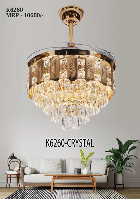 B&B Majestic Glow Crystal Ceiling Fan – K6260