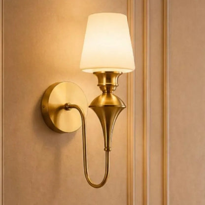 B&B Single Glass Wall Sconce Light Traditonal - Bliss and Birch