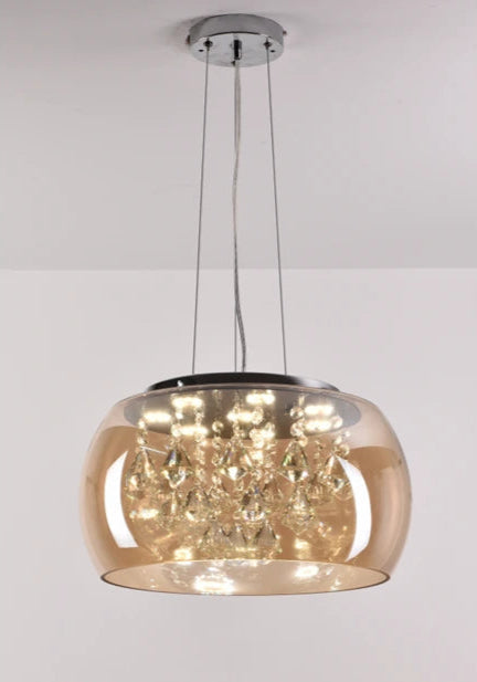 Amber Crystal Dome Pendant