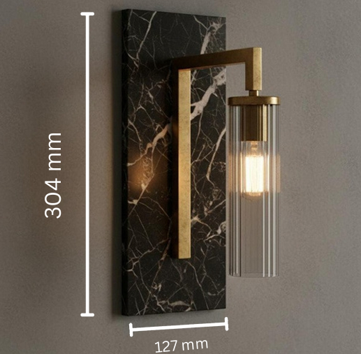 Black Lumina Marble Wall Lamp - Bliss and Birch