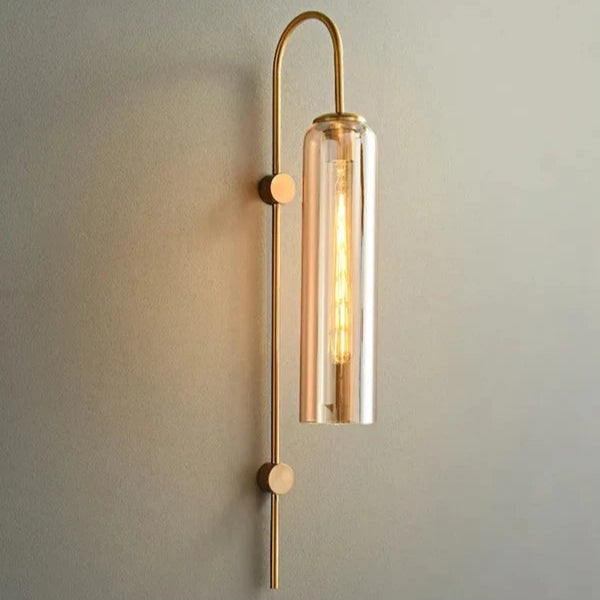 B&B Tall Designer Wall Lamp with Colored Glass Tube