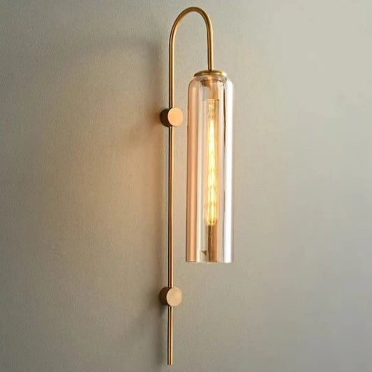 B&B Tall Designer Wall Lamp with Colored Glass Tube