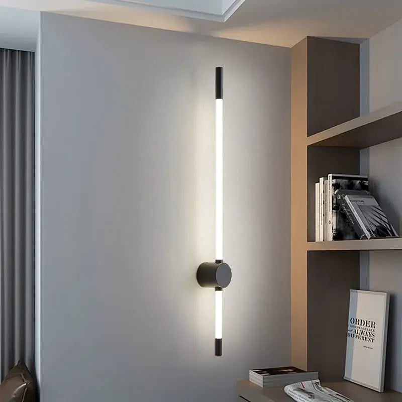B&B Black Straight Linear LED Wall Light
