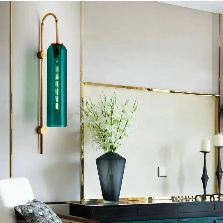 Tall Designer Glass Tube Wall Sconce (Pack of 2)
