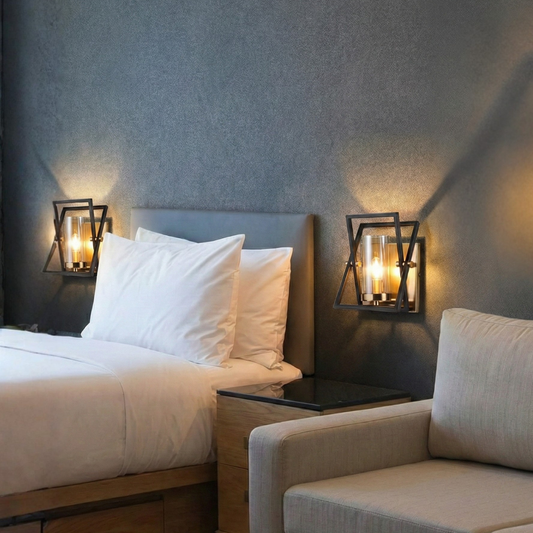 Geometric Modern Wall Lamp (Set of 2) - Bliss and Birch