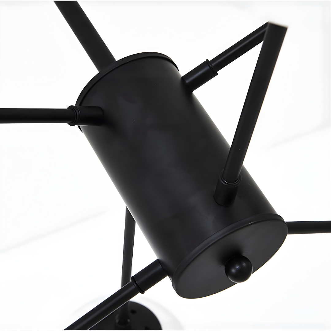 Modern 16‑Glass Statement Chandelier – Rustic Black Elegance