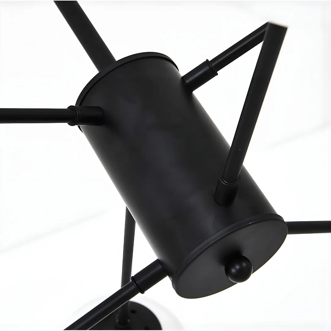 Close-up of the branching black central hub