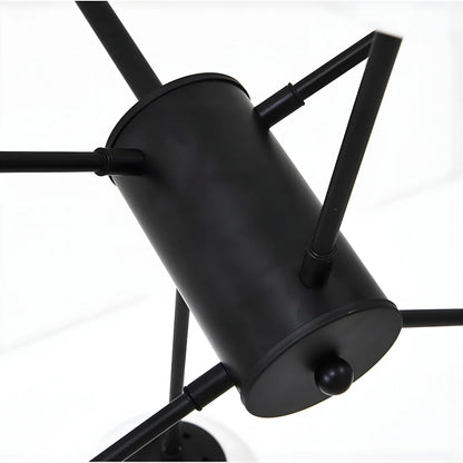 Close-up of the branching black central hub