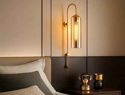 B&B Tall Designer Wall Lamp with Colored Glass Tube (Pack of 2)