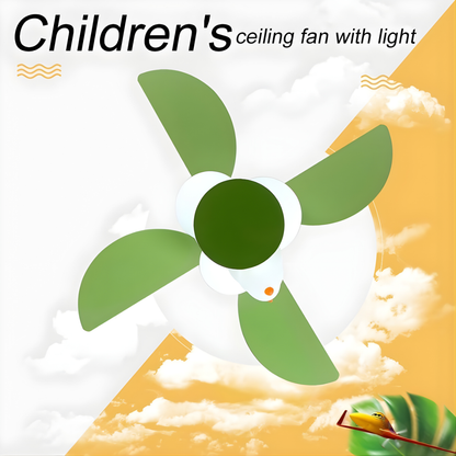 Dimmable Teddy Bear LED Ceiling Fan Light for Kids with Remote