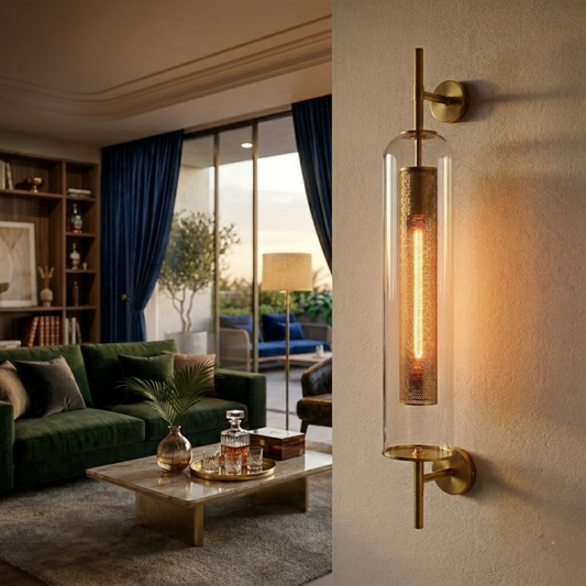 Beacon Amber Glass Wall Sconce (Pack of 2) - Bliss and Birch