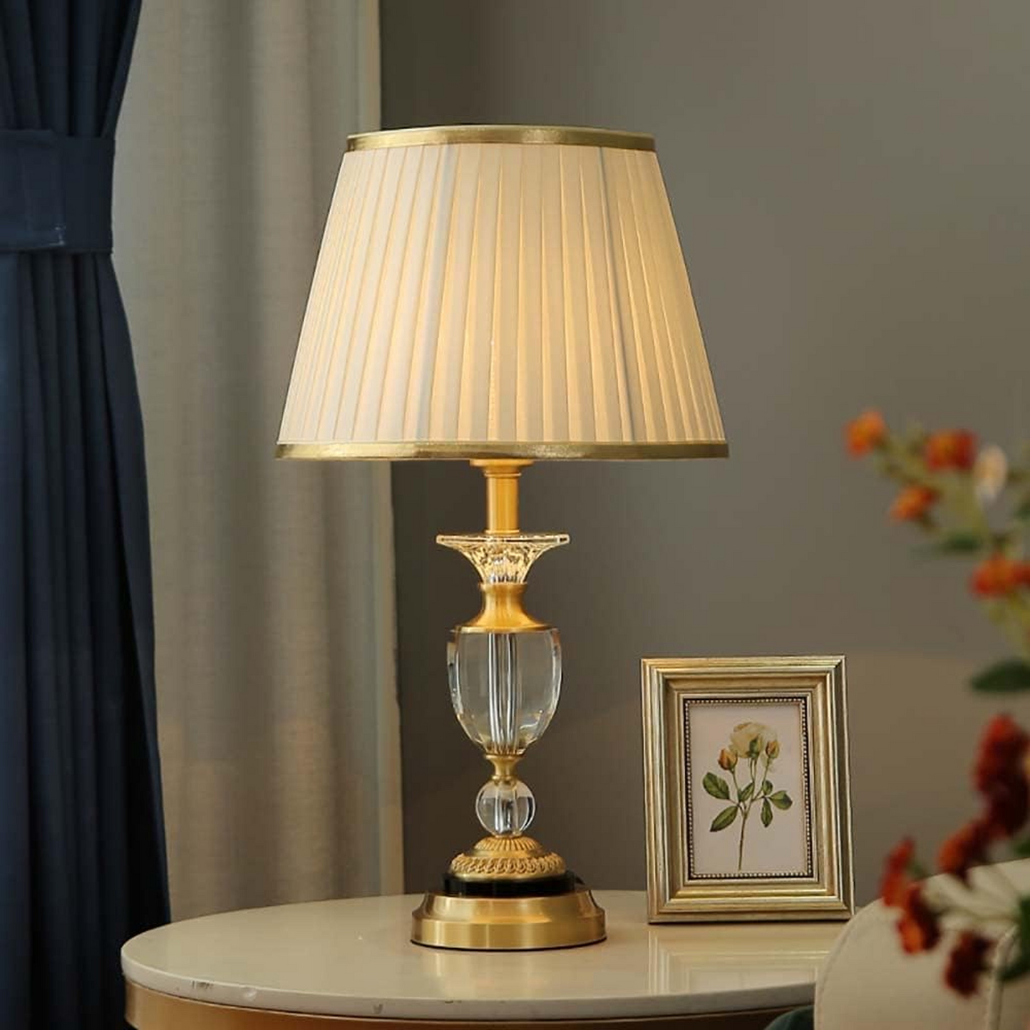 B&B Venetian Stainless Steel Crystal Lamp
