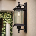 Bliss & Birch Vintage Outdoor Lantern Wall Light – Waterproof Exterior Sconce (Black / Coffee)