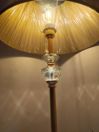 Regal Crystal Accent Floor Lamp with Pleated Shade