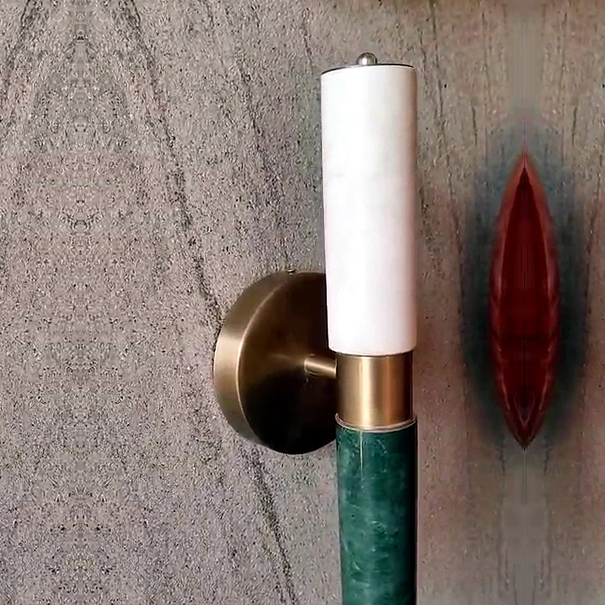 Axis Green Stone Wall Lamp - Axis Wall Lamp - authentic mounted-wall product image