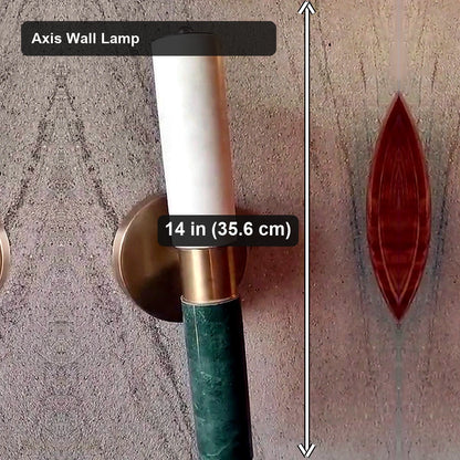 Axis Green Stone Wall Lamp - Axis Wall Lamp - verified dimensions marked on real product image