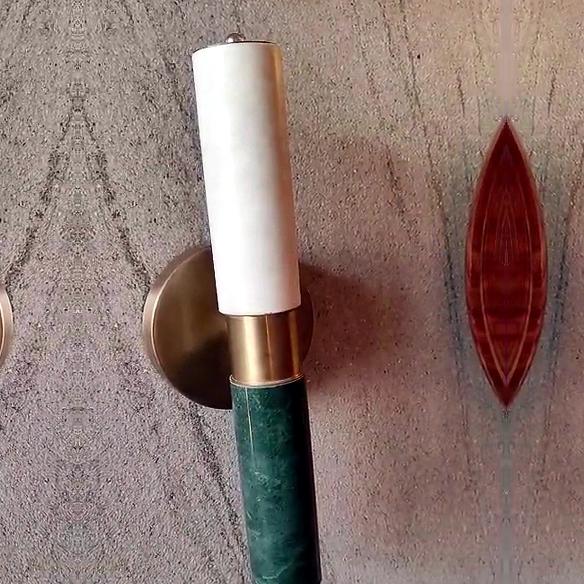 Axis Green Stone Wall Lamp - Axis Wall Lamp - authentic mounted-wall product image