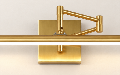 Gold open-V bracket and rectangular backplate — edited illustrative detail