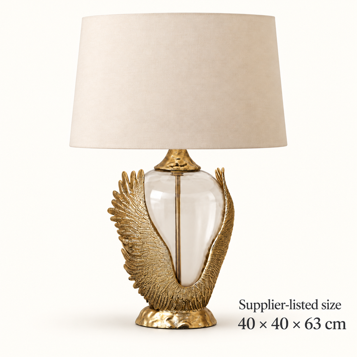 Supplier-stated overall size 40 × 40 × 63 cm; measurement axes unspecified